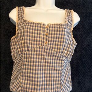 NWOT Plaid Sleeveless Bustier Top